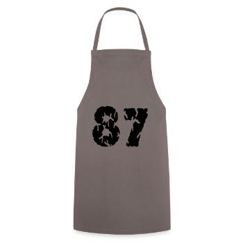 87 Zahl Trikot - Kochschürze - Grau - Vorne - AI Model Male 185 dark (185cm)