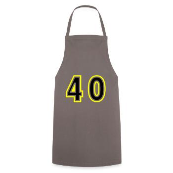 40 Number College - Cooking Apron - grey - Front - AI Model Male 185 dark (185cm)
