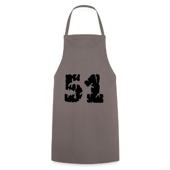 51 Zahl Trikot - Kochschürze - Grau - Vorne - AI Model Male 185 dark (185cm)