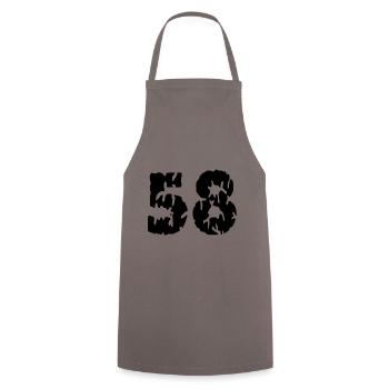 58 Number jersey - Cooking Apron - grey - Front - AI Model Male 185 dark (185cm)