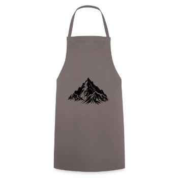 Mountains Nature Symbol Silhouette - Cooking Apron - grey - Front - AI Model Male 185 dark (185cm)
