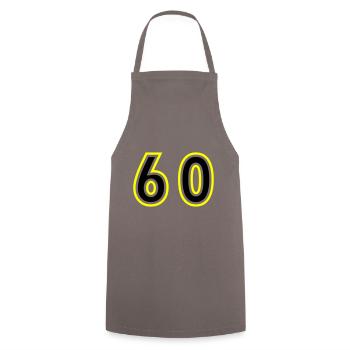 60 Number College - Cooking Apron - grey - Front - AI Model Male 185 dark (185cm)