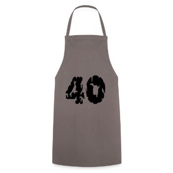 Maillot 40 numéros - Tablier de cuisine - gris - Devant - AI Model Male 185 dark (185cm)