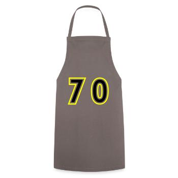 70 Number College - Cooking Apron - grey - Front - AI Model Male 185 dark (185cm)