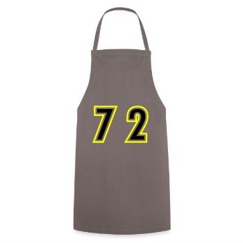 72 Number College - Cooking Apron - grey - Front - AI Model Male 185 dark (185cm)