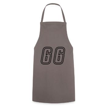 66 Zahl nummer - Kochschürze - Grau - Vorne - AI Model Male 185 dark (185cm)