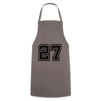 27 Zahl symbol - Kochschürze - Grau - Vorne - AI Model Male 185 dark (185cm)