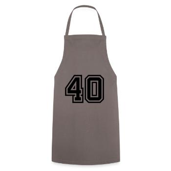 40 Zahl symbol - Kochschürze - Grau - Vorne - AI Model Male 185 dark (185cm)