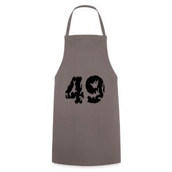 49 Zahl Trikot - Kochschürze - Grau - Vorne - AI Model Male 185 dark (185cm)