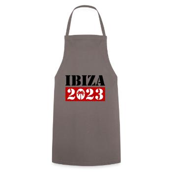 Ibiza 2023 - Kochschürze - Grau - Vorne - AI Model Male 185 dark (185cm)