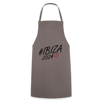 Ibiza 2024 Herz Reise - Kochschürze - Grau - Vorne - AI Model Male 185 dark (185cm)