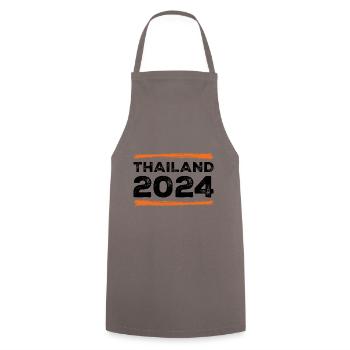 Thailand 2024 Saying - Cooking Apron - grey - Front - AI Model Male 185 dark (185cm)