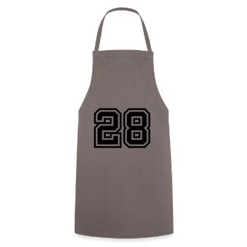 Symbole numérique 28 - Tablier de cuisine - gris - Devant - AI Model Male 185 dark (185cm)