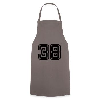 38 number symbol - Cooking Apron - grey - Front - AI Model Male 185 dark (185cm)
