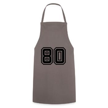 80 number symbol - Cooking Apron - grey - Front - AI Model Male 185 dark (185cm)