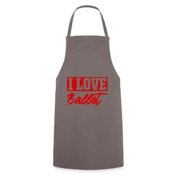 I love ballet - Cooking Apron - grey - Front - AI Model Male 185 dark (185cm)