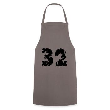 Maillot 32 Numéro - Tablier de cuisine - gris - Devant - AI Model Male 185 dark (185cm)