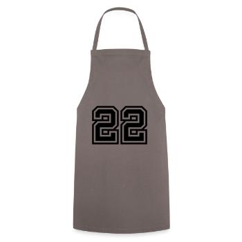22 number symbol - Cooking Apron - grey - Front - AI Model Male 185 dark (185cm)