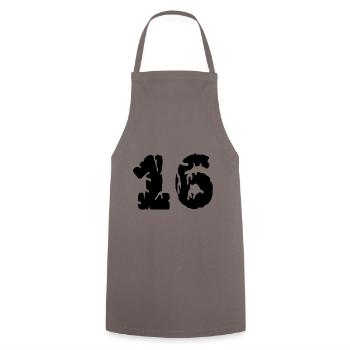 16 Maillot numéro - Tablier de cuisine - gris - Devant - AI Model Male 185 dark (185cm)