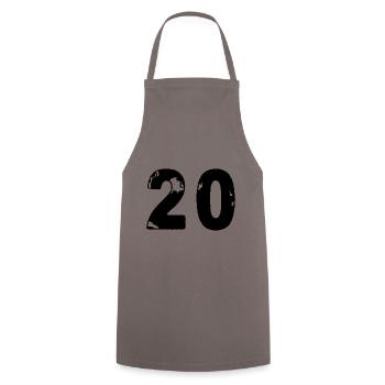 Maillot 20 Numéro - Tablier de cuisine - gris - Devant - AI Model Male 185 dark (185cm)