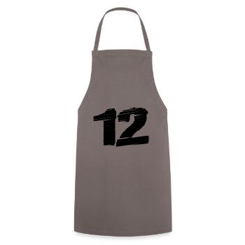 Maillot 12 Numéro - Tablier de cuisine - gris - Devant - AI Model Male 185 dark (185cm)