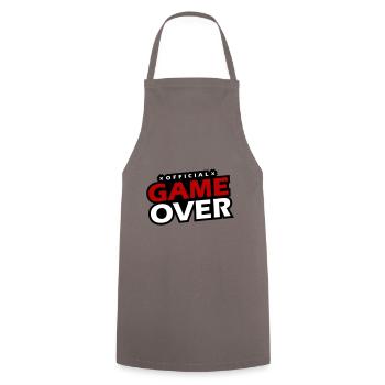 Game Over Slogan - Cooking Apron - grey - Front - AI Model Male 185 dark (185cm)