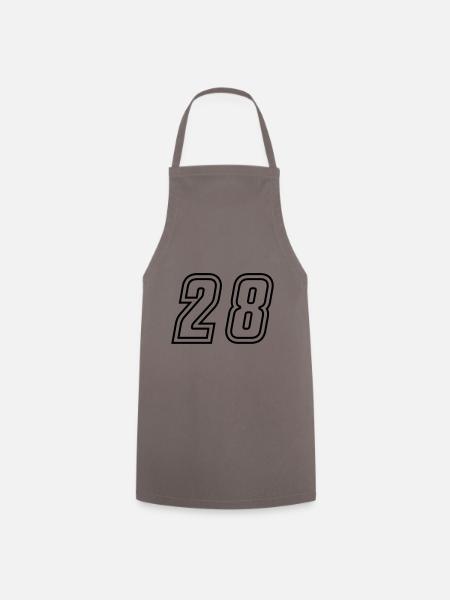 28 Numéro de numéro - Tablier de cuisine - gris