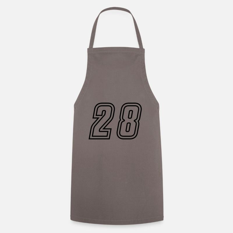 28 Numéro de numéro - Tablier de cuisine - gris