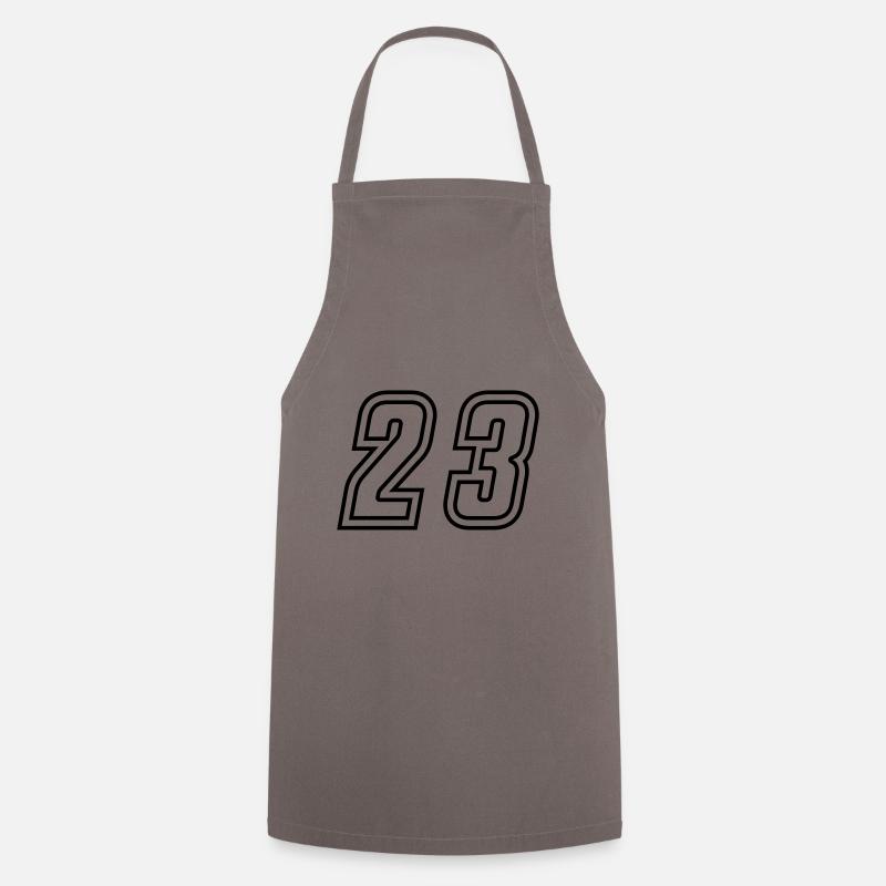 23 Numéro de numéro - Tablier de cuisine - gris