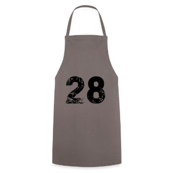 28 Number jersey - Cooking Apron - grey - Front - AI Model Male 185 dark (185cm)