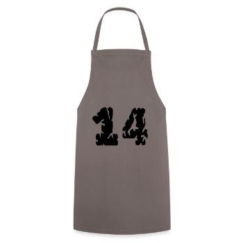 14 Zahl Trikot - Kochschürze - Grau - Vorne - AI Model Male 185 dark (185cm)