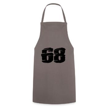 68 Maillot numéro - Tablier de cuisine - gris - Devant - AI Model Male 185 dark (185cm)