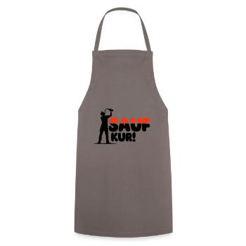 Sauf Kur Party - Kochschürze - Grau - Vorne - AI Model Male 185 dark (185cm)