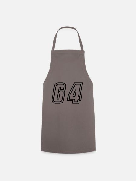 64 Number number - Cooking Apron - grey