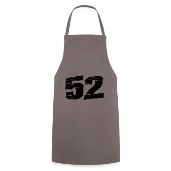52 Maillot numéro - Tablier de cuisine - gris - Devant - AI Model Male 185 dark (185cm)