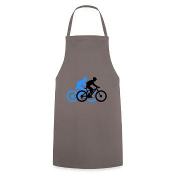 Mountain Bike Bicycle Man Silhouette - Cooking Apron - grey - Front - AI Model Male 185 dark (185cm)