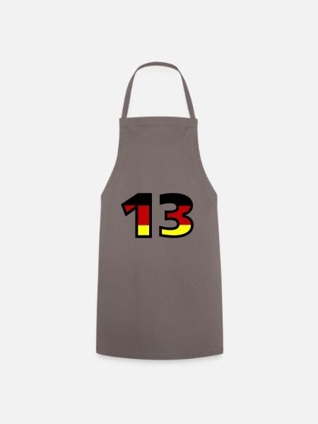 13 Zahl Deutschland Trikot - Kochschürze - Grau