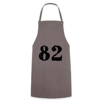 82 Zahl Trikot - Kochschürze - Grau - Vorne - AI Model Male 185 dark (185cm)
