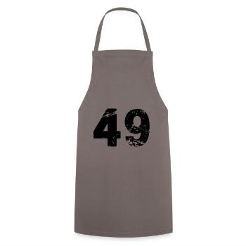 49 Zahl Trikot - Kochschürze - Grau - Vorne - AI Model Male 185 dark (185cm)