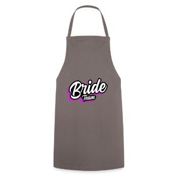 Team Bride Wedding Saying - Cooking Apron - grey - Front - AI Model Male 185 dark (185cm)
