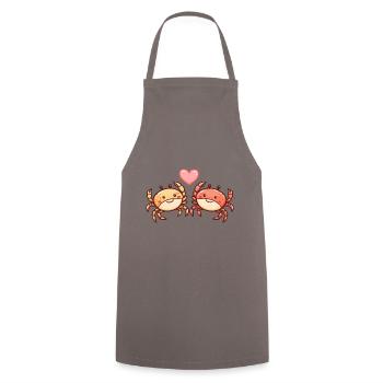 Krebs Paar Verliebt Krabbe Tier Valentinstag - Kochschürze - Grau - Vorne - AI Model Male 185 dark (185cm)