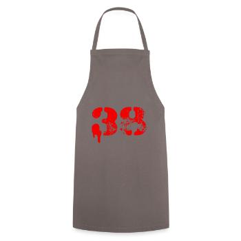 38 number symbol - Cooking Apron - grey - Front - AI Model Male 185 dark (185cm)