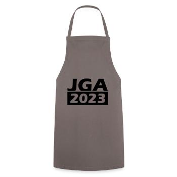 Jga 2023 Junggesellenabschied - Kochschürze - Grau - Vorne - AI Model Male 185 dark (185cm)