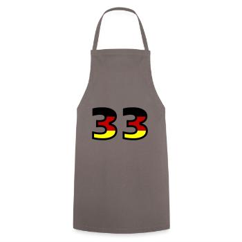 33 Zahl Deutschland Trikot - Kochschürze - Grau - Vorne - AI Model Male 185 dark (185cm)