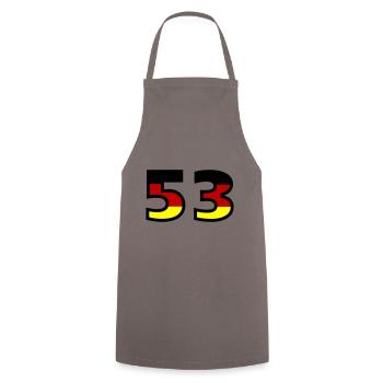 53 Zahl Deutschland Trikot - Kochschürze - Grau - Vorne - AI Model Male 185 dark (185cm)