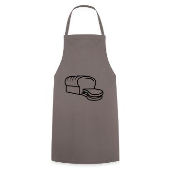 Bread icon symbol - Cooking Apron - grey - Front - AI Model Male 185 dark (185cm)