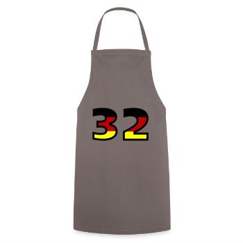 32 Numéro Allemagne Jersey - Tablier de cuisine - gris - Devant - AI Model Male 185 dark (185cm)