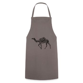 Kamel Tribal Tattoo - Kochschürze - Grau - Vorne - AI Model Male 185 dark (185cm)