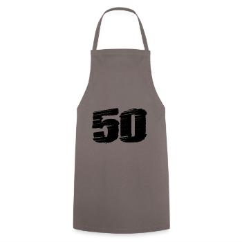50 number jersey - Cooking Apron - grey - Front - AI Model Male 185 dark (185cm)