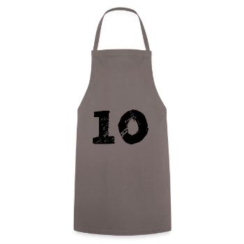Maillot 10 numéro - Tablier de cuisine - gris - Devant - AI Model Male 185 dark (185cm)